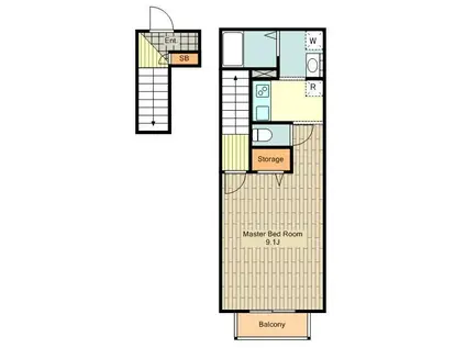 カーサコリーナ(1K/2階)の間取り写真