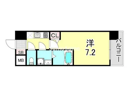 クレストタップ神戸湊町ブラン(1K/8階)の間取り写真