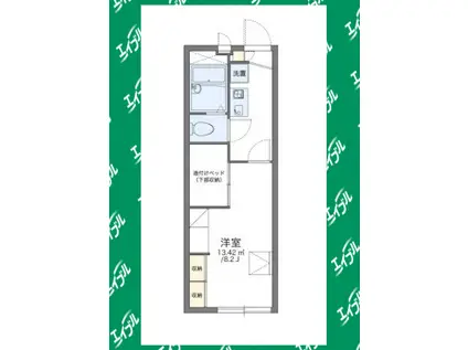 レオパレス瀬木(1K/1階)の間取り写真