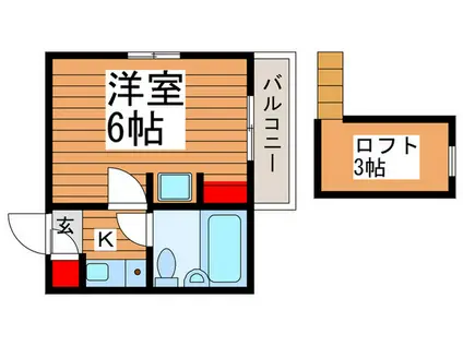 COSMO宝(1K/2階)の間取り写真