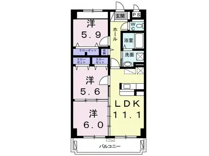 ラウレア・プエオ(3LDK/4階)の間取り写真