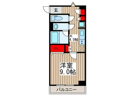 SAIKYO SAKURAGI BL(1K/8階)の間取り写真