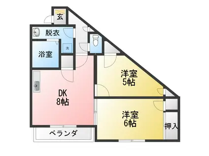 HAPPY KOMACHIYO(2DK/2階)の間取り写真