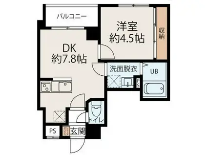 コネクトパークヒルズ千葉中央(1DK/3階)の間取り写真