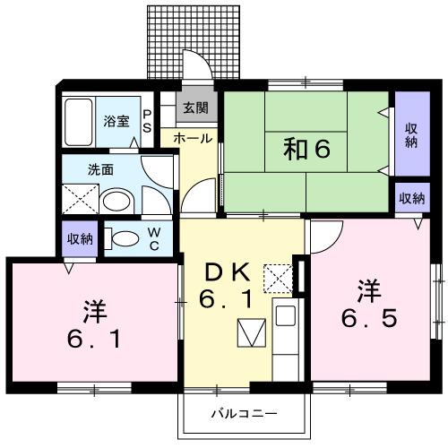 モ・メゾンA(3DK/1階)の間取り写真