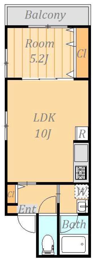 エルジュ港南台(1LDK/3階)の間取り写真