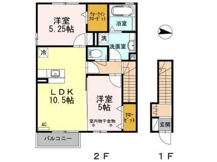 LE BEAUCIEL(2LDK/2階)の間取り写真
