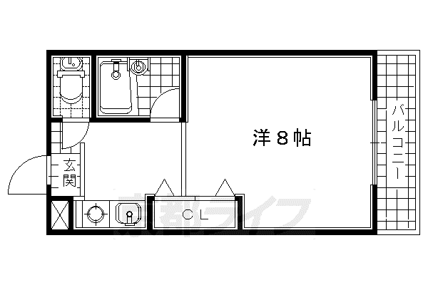 リビエイール(1K/1階)の間取り写真