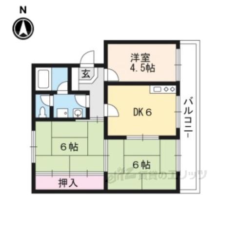 メゾンヤマギワ(3DK/3階)の間取り写真