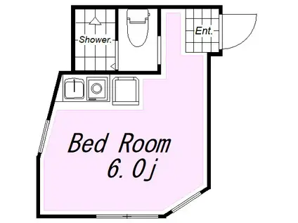 ユナイト岸谷バンビーナ(ワンルーム/2階)の間取り写真