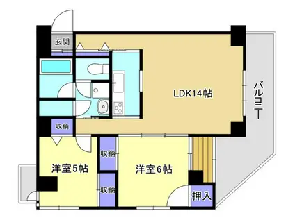 メゾンフルール(2LDK/2階)の間取り写真