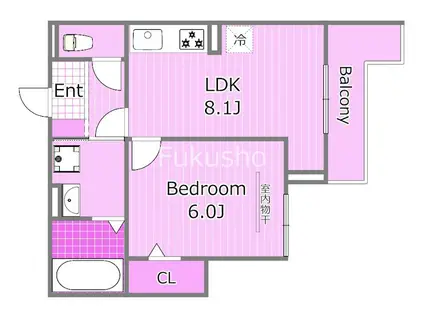 ディパイナヒノ(1LDK/3階)の間取り写真