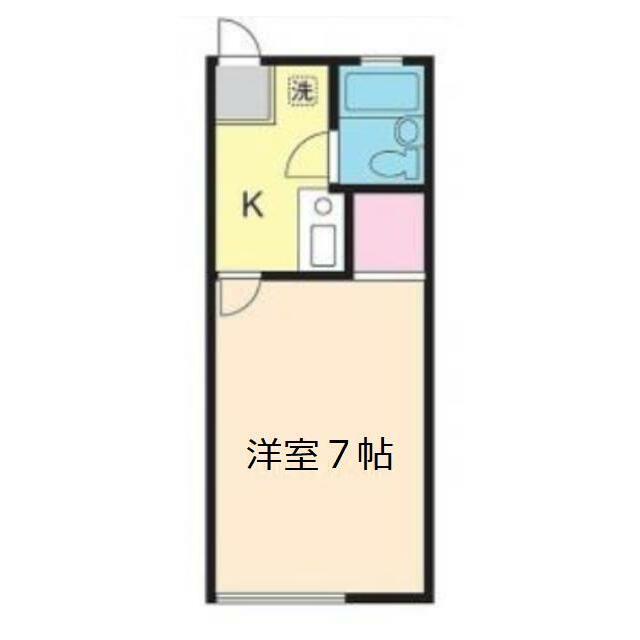 白駒ハイツ(1K/1階)の間取り写真