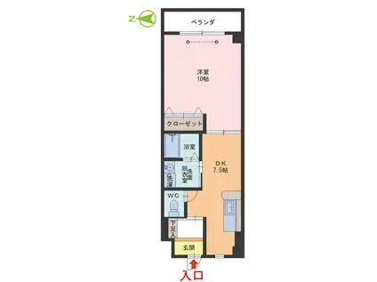 リバティ文京(1DK/2階)の間取り写真