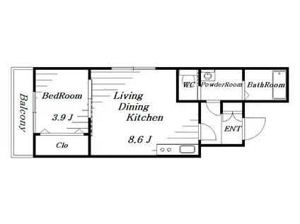 アリアラクス(1LDK/1階)の間取り写真