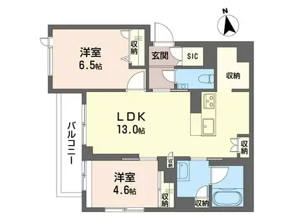 メナージュ四谷(2LDK/2階)の間取り写真