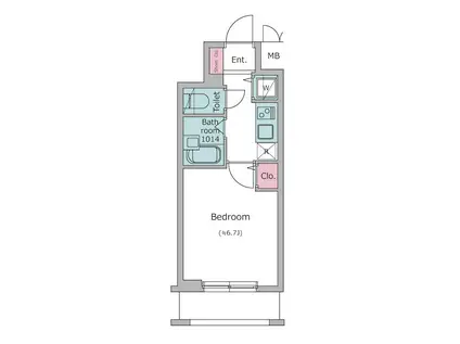 レジディア広尾II(1K/4階)の間取り写真