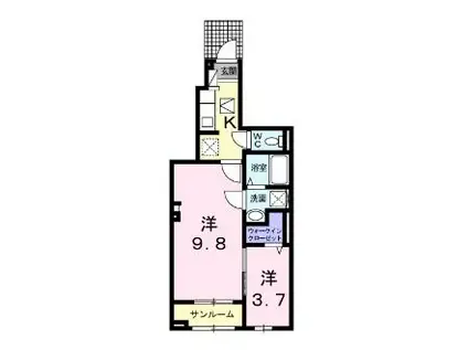 グランデ・オーヴェスト(2K/1階)の間取り写真