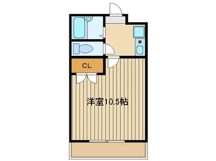 サウスウエストハウス(1K/2階)の間取り写真