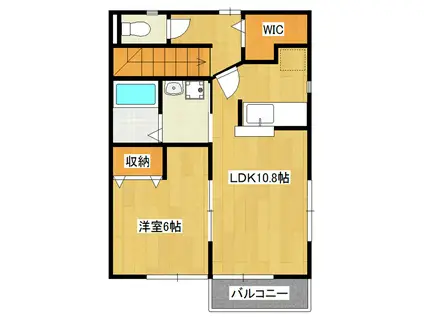 タイムハウスV(1LDK/2階)の間取り写真