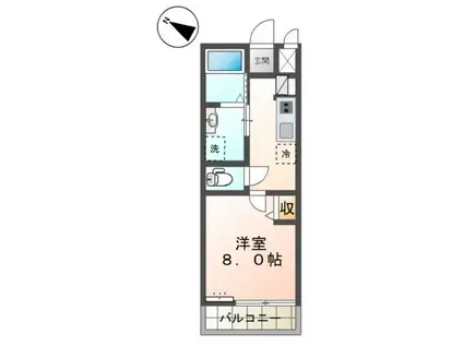 ヴァンベール弐番館(1K/2階)の間取り写真