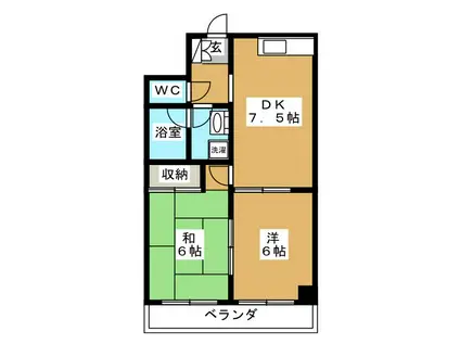 FKビル金沢文庫(2DK/3階)の間取り写真