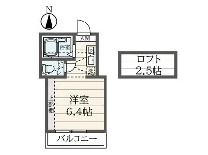 ハムステッド・ヒース(ワンルーム/2階)の間取り写真