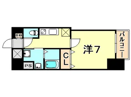 エスティロアール神戸駅前(1K/3階)の間取り写真