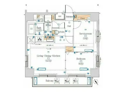 HYS田端IIウエスト(1SLDK/2階)の間取り写真