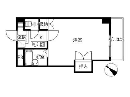 エスポアール(1K/3階)の間取り写真