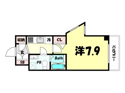 シャルマンパレ神戸花隈(1K/5階)の間取り写真