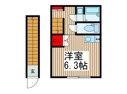 OLIVE TERRACE鳩ヶ谷(ワンルーム/2階)の間取り写真
