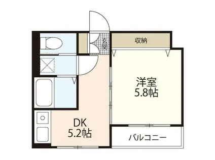 サニープレイス牛田新町(1DK/3階)の間取り写真