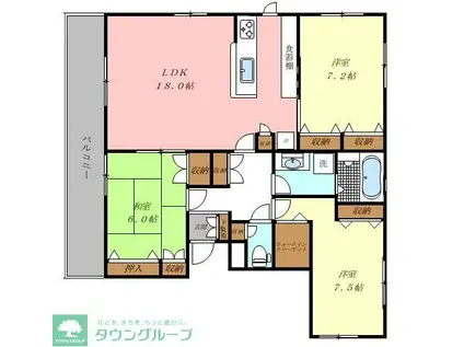 新富町朝森ビル(3LDK/3階)の間取り写真
