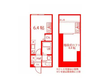 ハーミットクラブハウス追浜II(ワンルーム/1階)の間取り写真