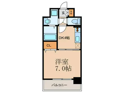 ニコル梅田(1DK/6階)の間取り写真
