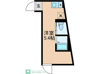 アンダーズ レジデンス北新宿(ワンルーム/1階)の間取り写真