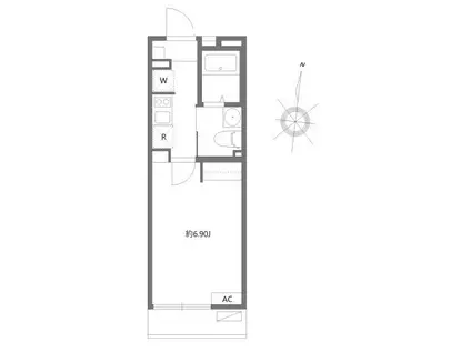 リープ横浜橋(1K/1階)の間取り写真