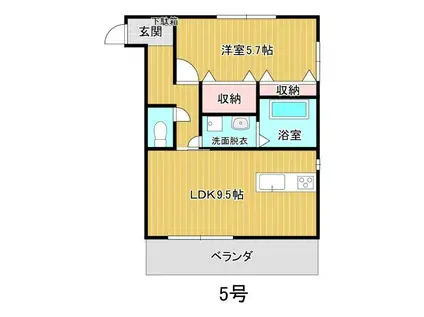ショコラティ枝国(1LDK/2階)の間取り写真