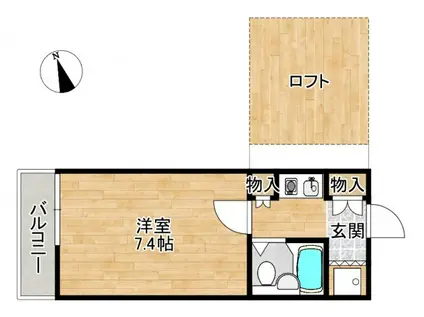 コートアケイシア(1K/1階)の間取り写真