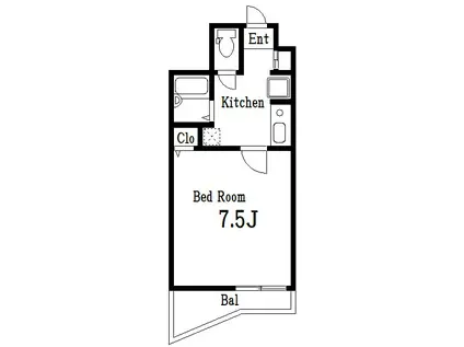 亀戸AKビル(1K/1階)の間取り写真