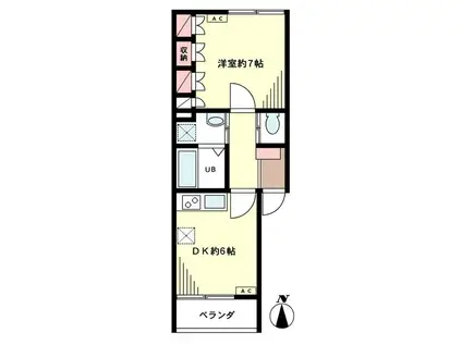 メゾン・ド・サイプレスI(1DK/1階)の間取り写真