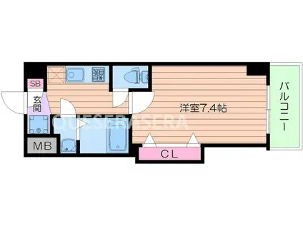 ラグゼ都島北II(1K/9階)の間取り写真