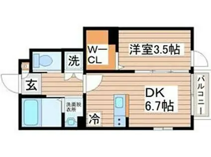 MERIAI(1LDK/1階)の間取り写真