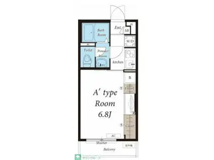 リブリ・笠間(1K/2階)の間取り写真