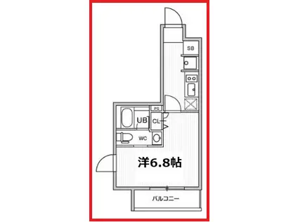 オルタナお花茶屋(1K/4階)の間取り写真