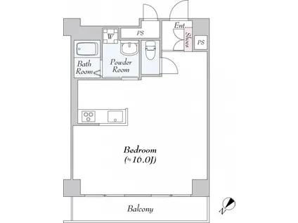 TS ECO川崎(ワンルーム/3階)の間取り写真