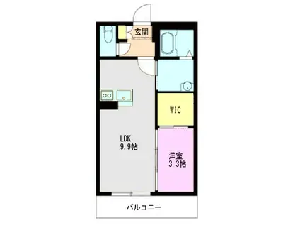 レユシールB(1LDK/1階)の間取り写真