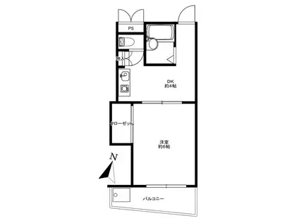 グリーンハイツ山水(1DK/1階)の間取り写真