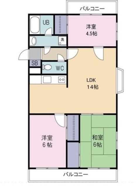 メゾンデュモンテ(3LDK/2階)の間取り写真